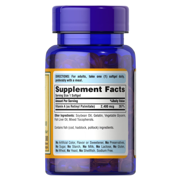 Puritan's Pride - Vitamin A 2400mcg. Фото 2