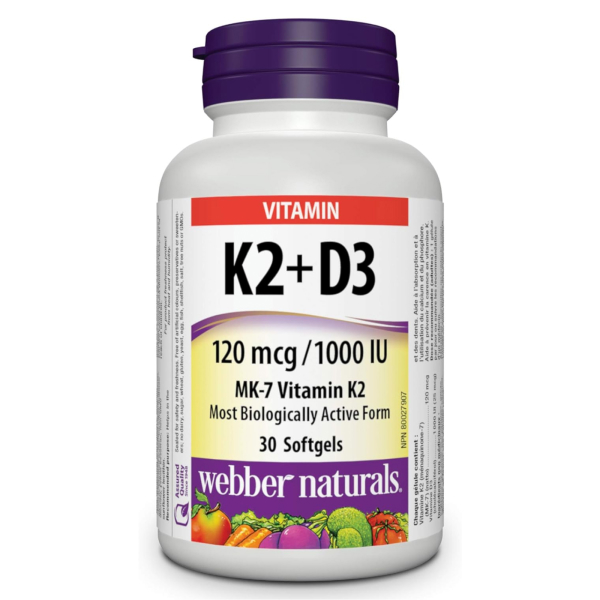 Webber Naturals - K2 + D3 120mcg / 1000UI