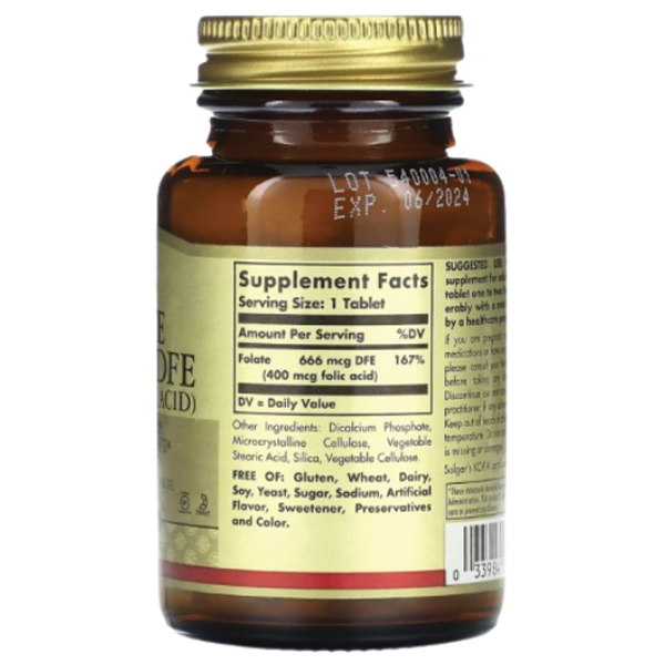 Solgar - Folate 666mcg DFE (Folic Acid 400mcg). Фото 2