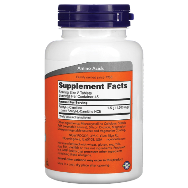 NOW - Acetyl - L-Carnitine 750mg. Фото 2