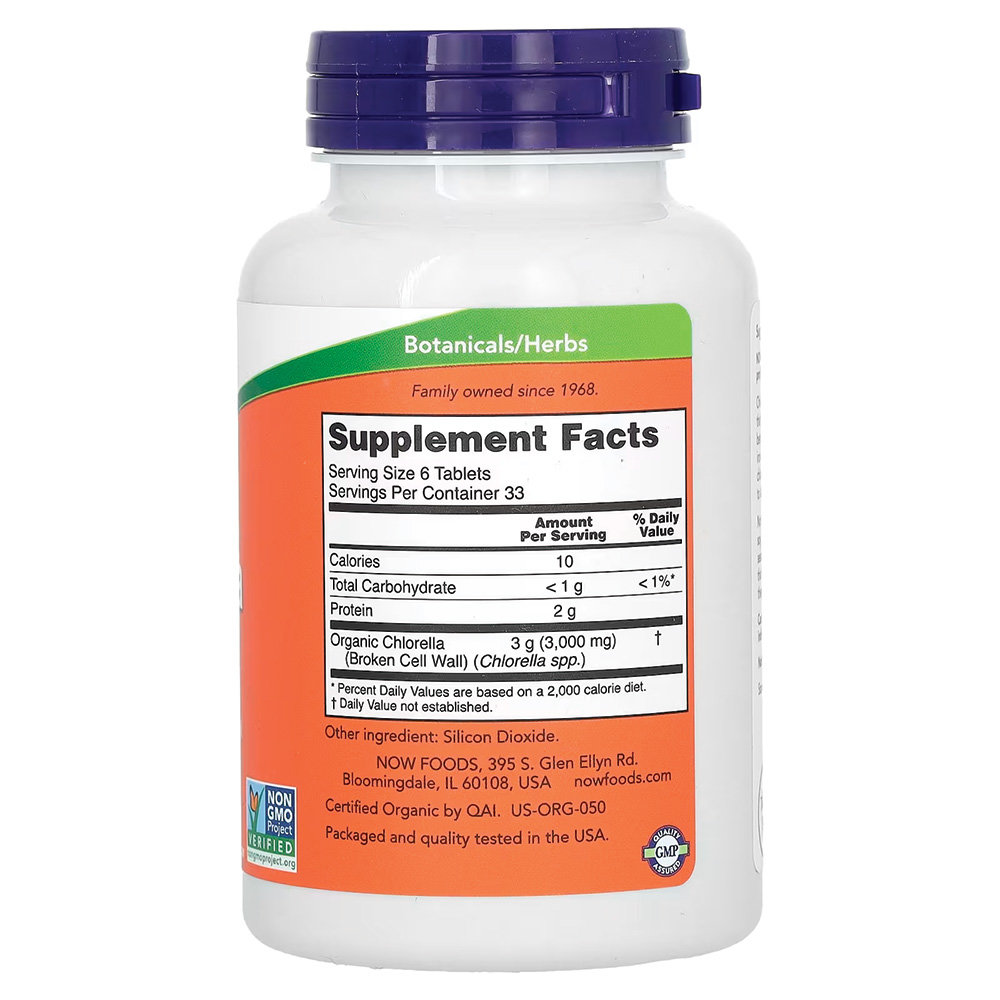 NOW - Certified Organic Chlorella 500mg. Фото 2