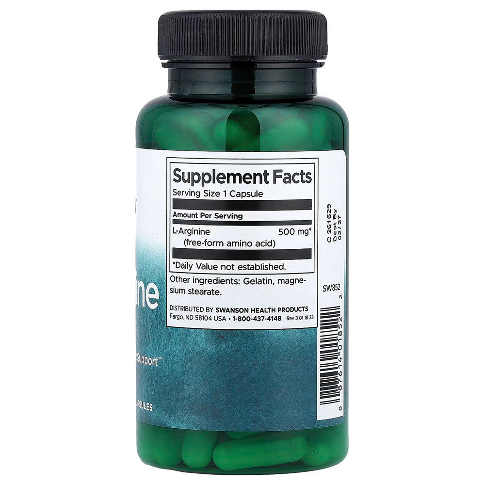 Swanson - L-Arginine 500mg. Фото 2