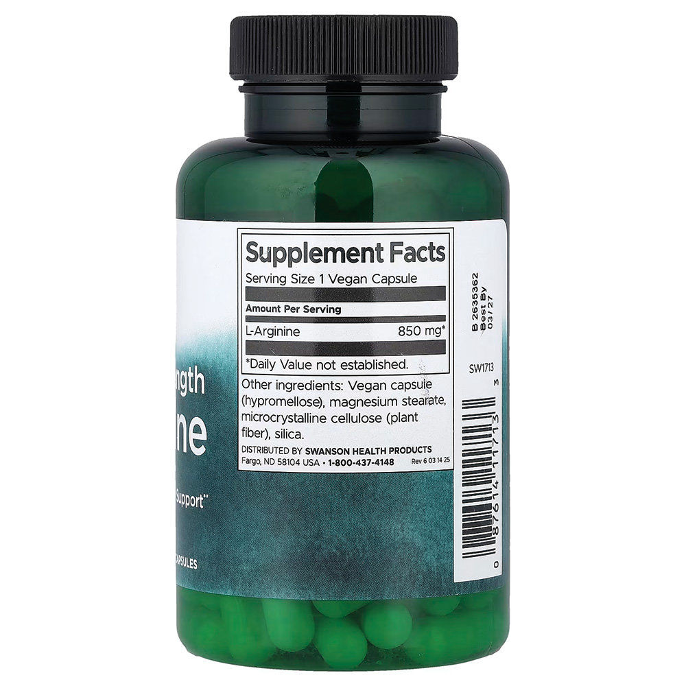 Swanson - Maximum Strength L-Arginine 850mg. Фото 2