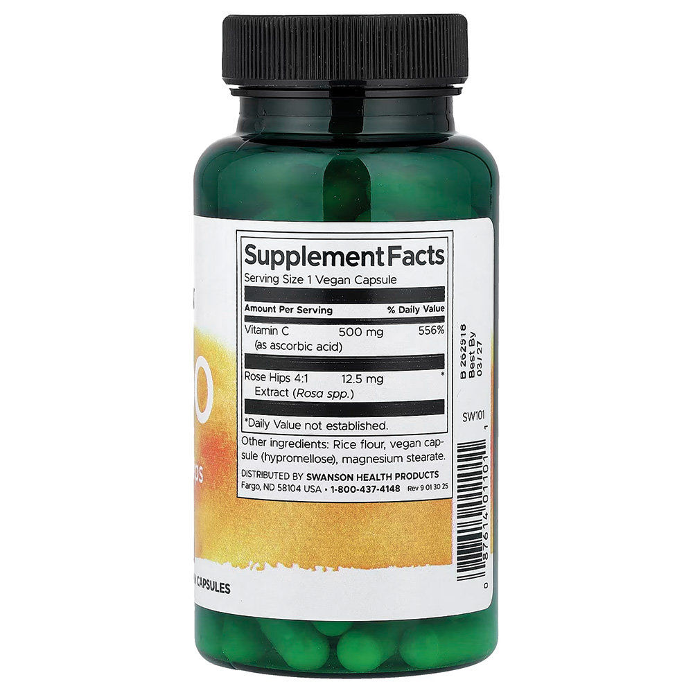 Swanson - Vitamin C-500mg with Rose Hips