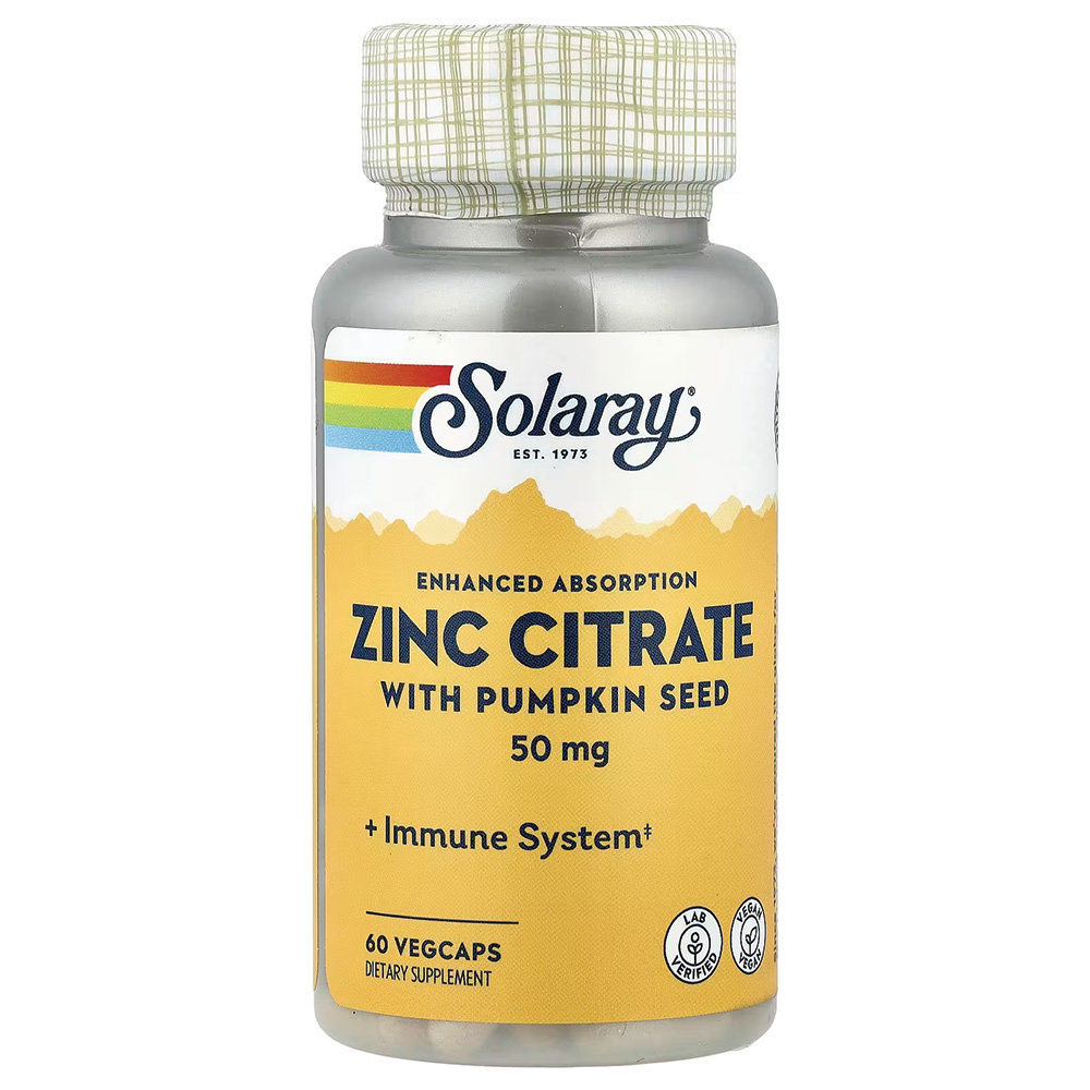 Solaray - Zinc Citrate 50mg with Pumpkin Seed - Фото №1