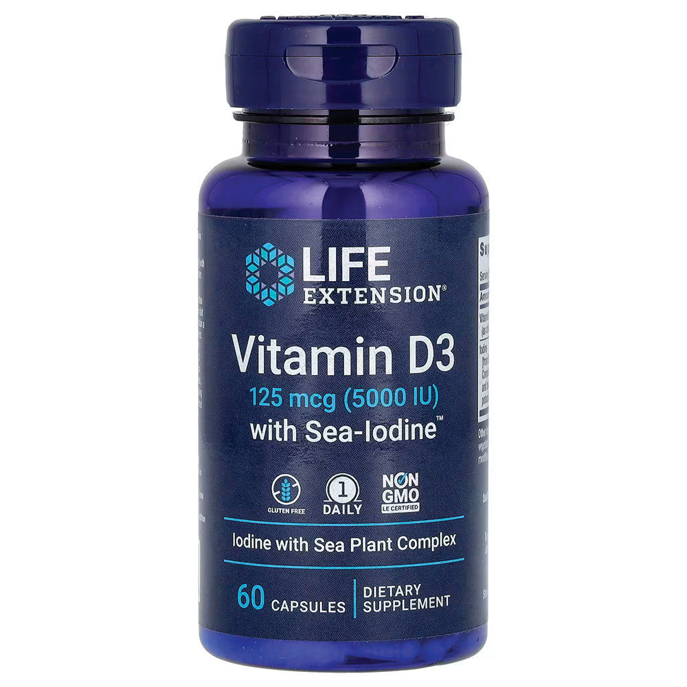 Life Extension - Vitamin D3 5000IU with Sea-Iodine