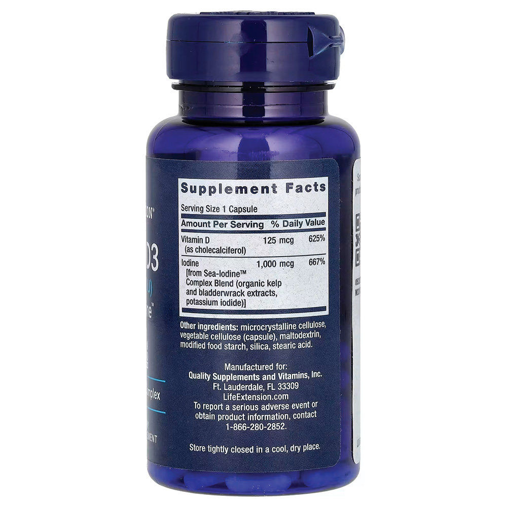 Life Extension - Vitamin D3 5000IU with Sea-Iodine. Фото 2