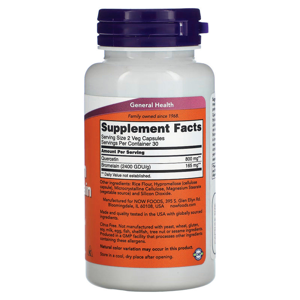 NOW - Quercetin With Bromelain. Фото 2