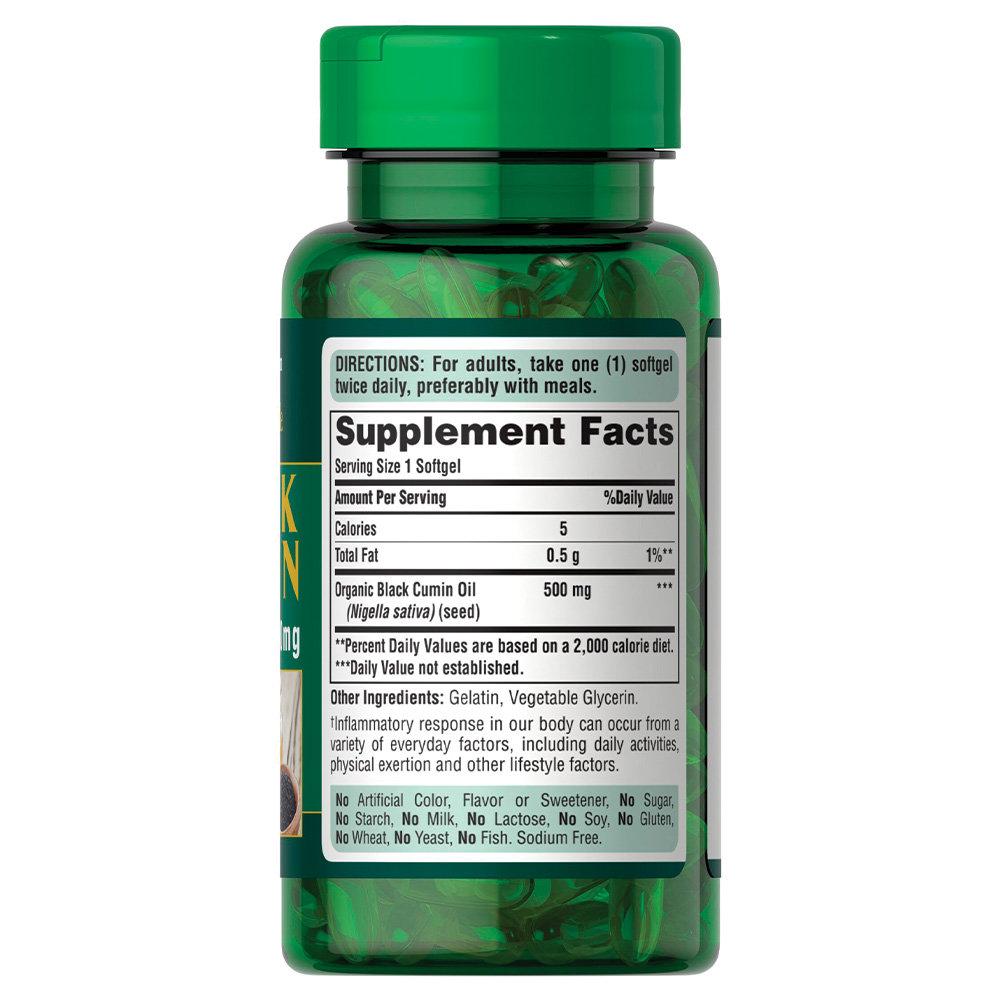 Puritan's Pride - Black Cumin Seed Oil 500mg. Фото 4