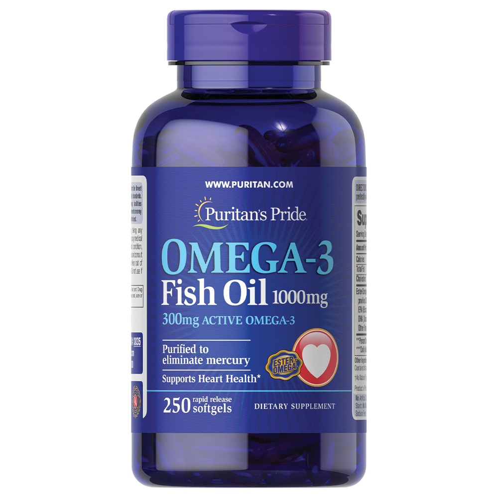 Puritan's Pride - Omega 3 Fish Oil 1000mg (300mg Active Omega 3)