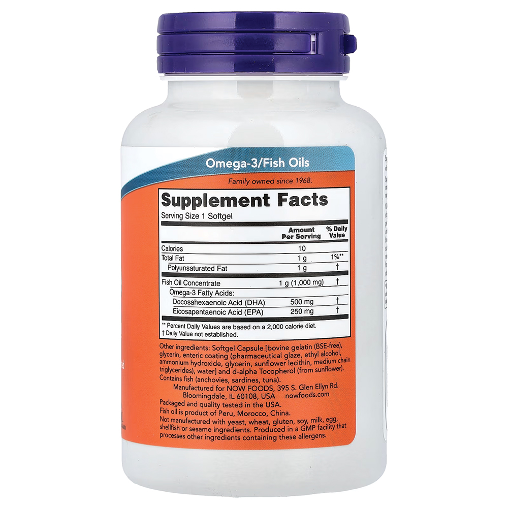NOW - Double Strength DHA - 500 Fish Oil. Фото 2