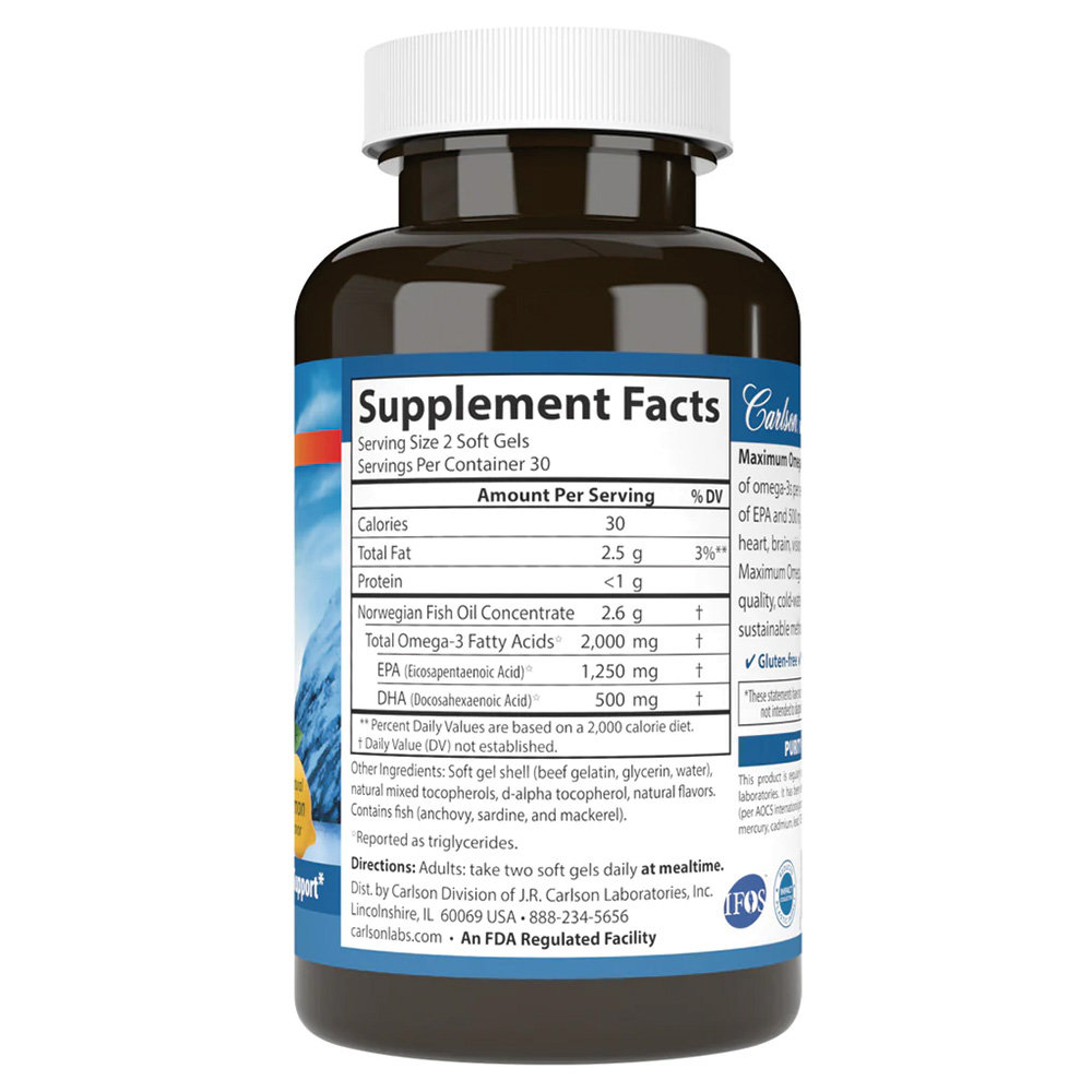 Carlson Labs - Wild Norwegian Maximum Omega 2000mg. Фото 2