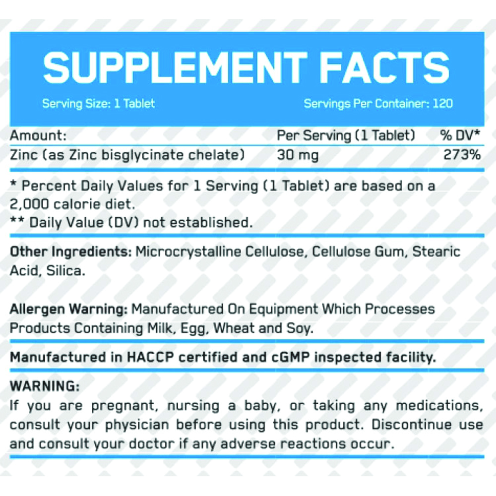 Everbuild Nutrition - Zinc Chelate Bisglycinate 30mg - Фото №2