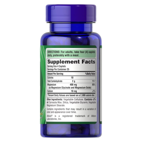 Puritan's Pride - Chelated Magnesium Albion 400mg. Фото 2