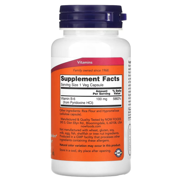NOW - Vitamin B-6 100mg. Фото 2