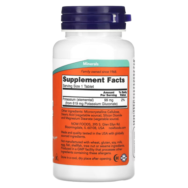 NOW - Potassium Gluconate 99mg. Фото 2